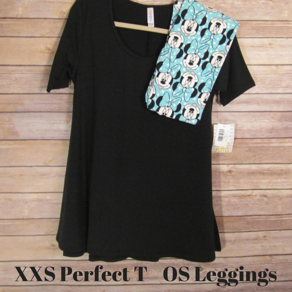LuLaRoe outfit XXS Perfect T & Disney OS leggings